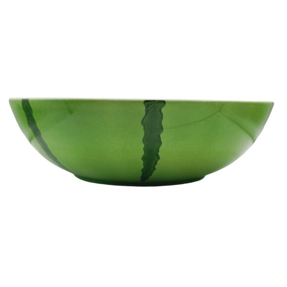 Watermelon Ceramic Serving Bowl 11 Inches Pink Green Summer Fruit Salads Snacks - Picture 3 of 12